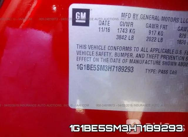 1G1BE5SM3H7189293 фото 10