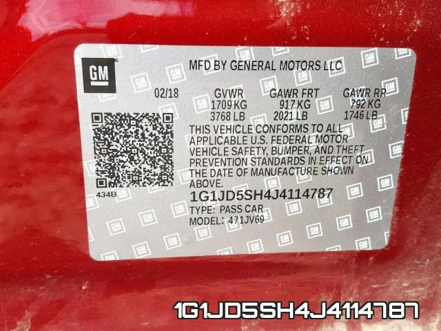 1G1JD5SH4J4114787 фото 2