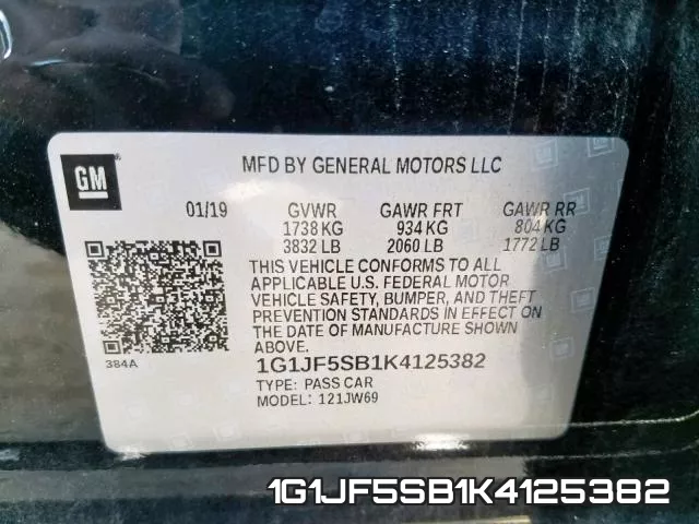 1G1JF5SB1K4125382 фото 2