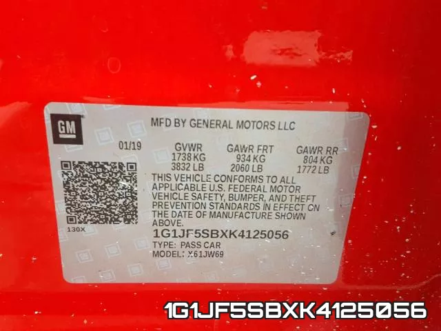 1G1JF5SBXK4125056 фото 2
