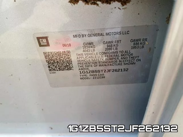 1G1ZB5ST2JF262132 фото 2