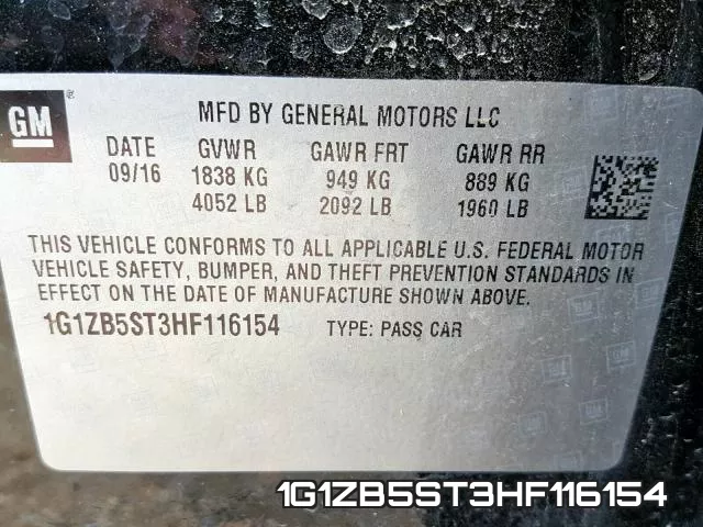 1G1ZB5ST3HF116154 фото 2