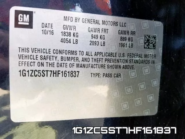 1G1ZC5ST7HF161837 фото 2