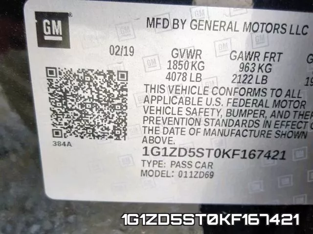 1G1ZD5ST0KF167421 фото 2