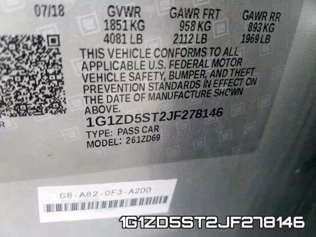 1G1ZD5ST2JF278146 фото 2