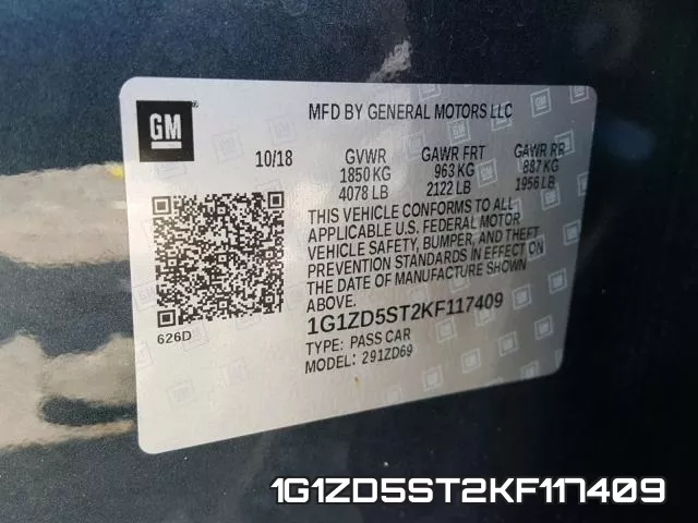1G1ZD5ST2KF117409 фото 2