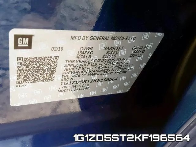 1G1ZD5ST2KF196564 фото 2