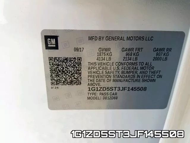 1G1ZD5ST3JF145508 фото 2