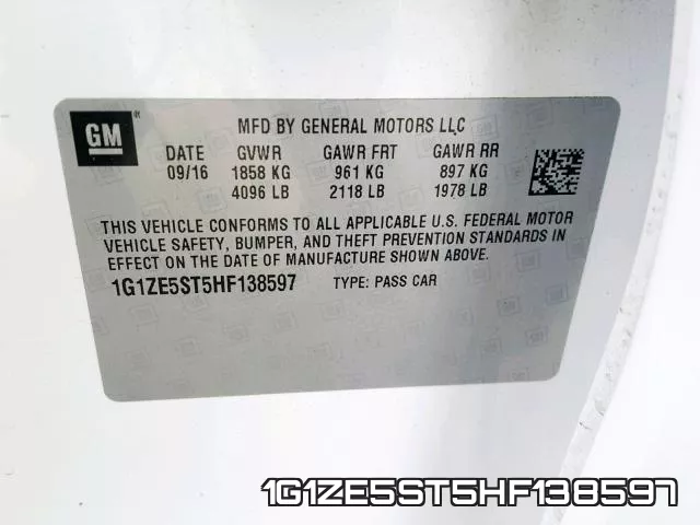 1G1ZE5ST5HF138597 фото 2