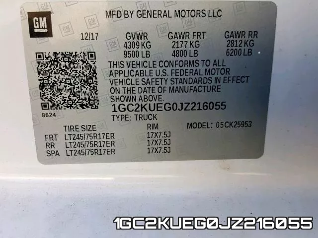 1GC2KUEG0JZ216055 фото 2