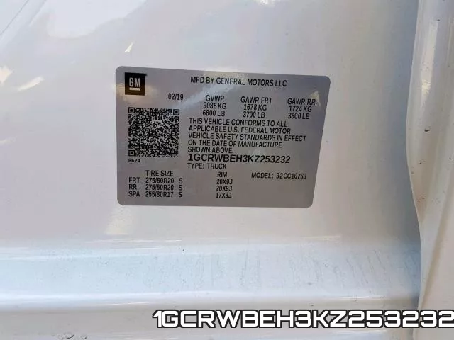 1GCRWBEH3KZ253232 фото 2