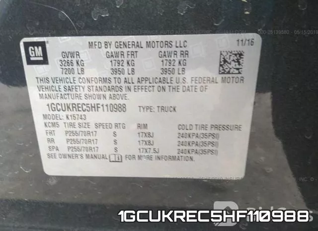 1GCUKREC5HF110988 фото 10