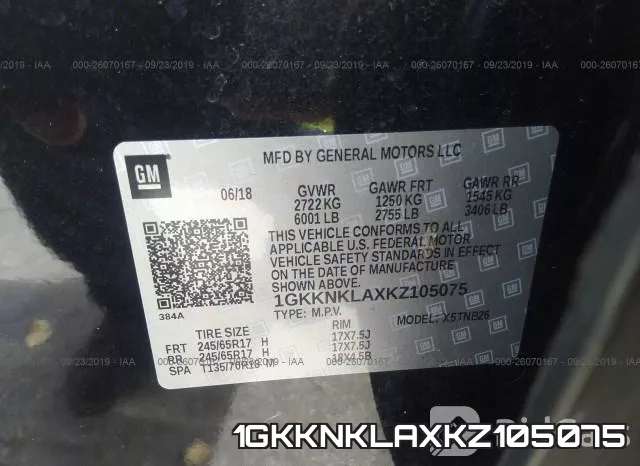 1GKKNKLAXKZ105075 фото 10