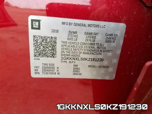 1GKKNXLS0KZ191230 фото 2