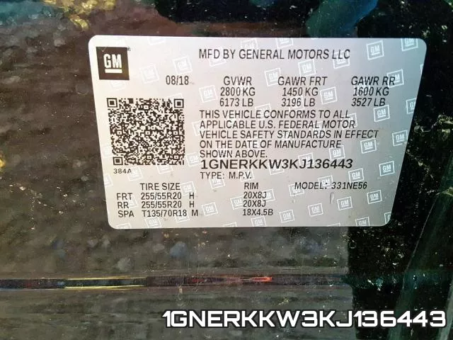1GNERKKW3KJ136443 фото 2