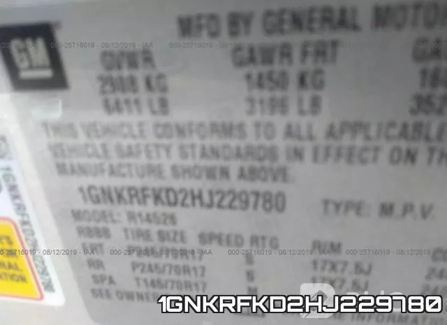 1GNKRFKD2HJ229780 фото 10