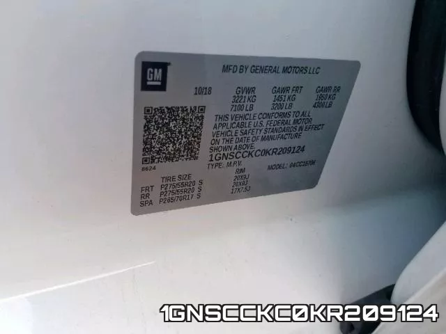 1GNSCCKC0KR209124 фото 2