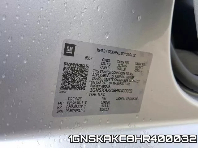 1GNSKAKC8HR400032 фото 2