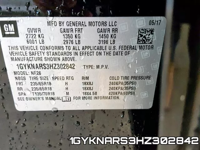 1GYKNARS3HZ302842 фото 2
