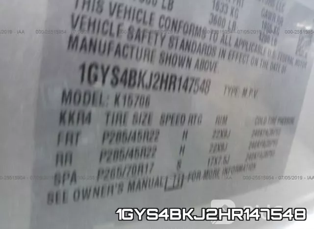 1GYS4BKJ2HR147548 фото 10