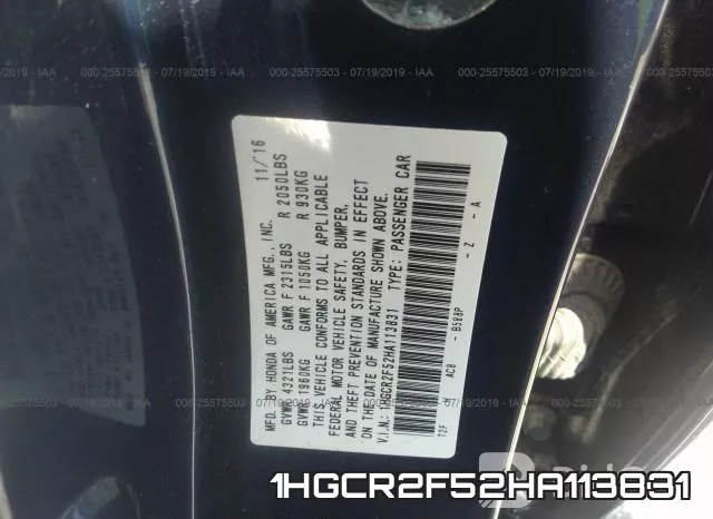 1HGCR2F52HA113831 фото 10