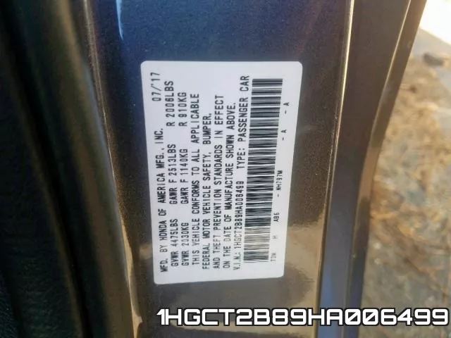 1HGCT2B89HA006499 фото 2
