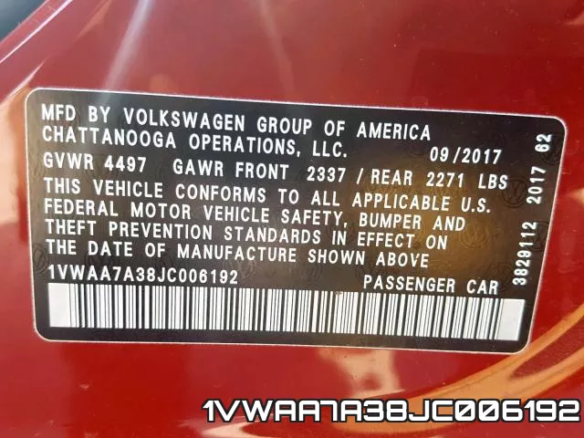 1VWAA7A38JC006192 фото 2
