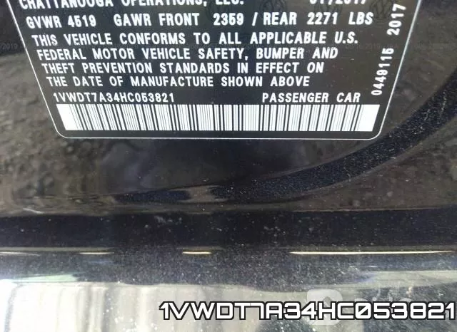 1VWDT7A34HC053821 фото 10
