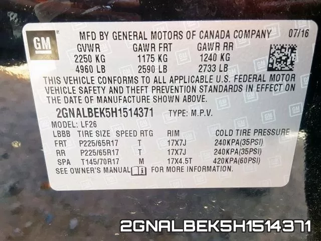 2GNALBEK5H1514371 фото 2