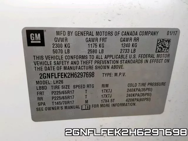 2GNFLFEK2H6297698 фото 2