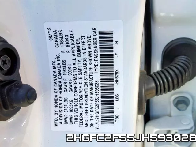 2HGFC2F55JH593028 фото 2