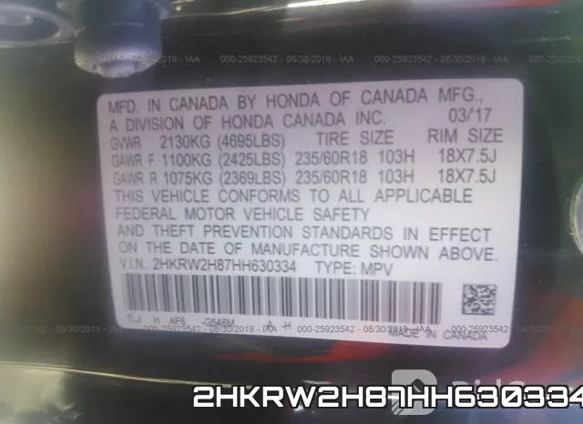 2HKRW2H87HH630334 фото 10