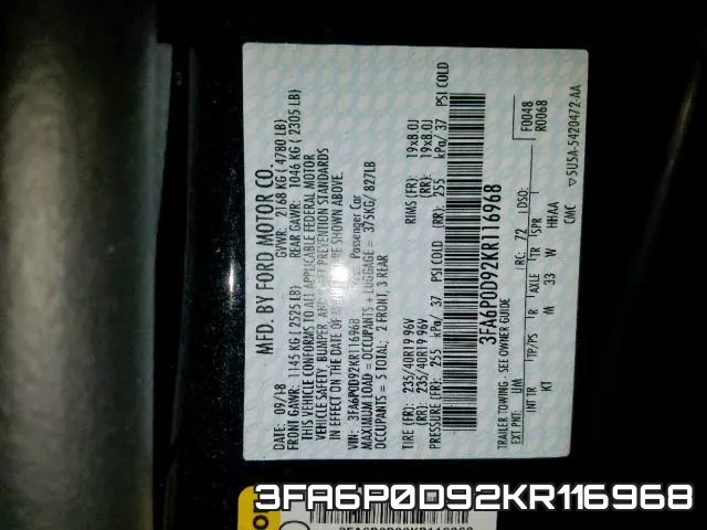 3FA6P0D92KR116968 фото 2