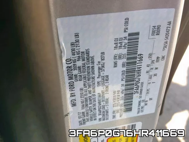 3FA6P0G76HR411669 фото 2
