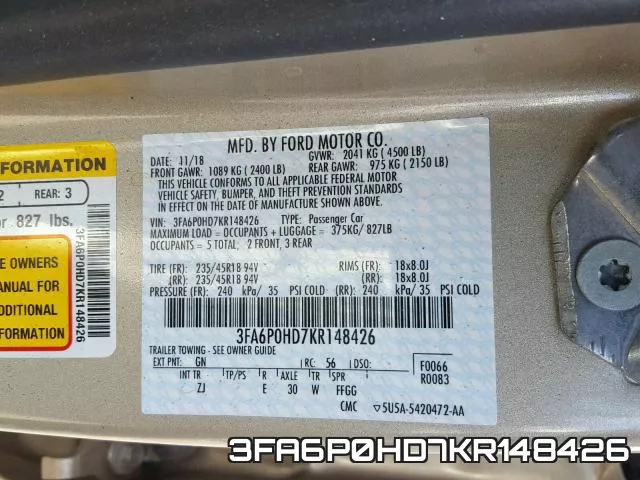 3FA6P0HD7KR148426 фото 2