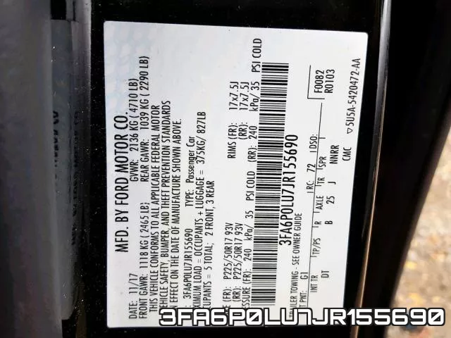 3FA6P0LU7JR155690 фото 2