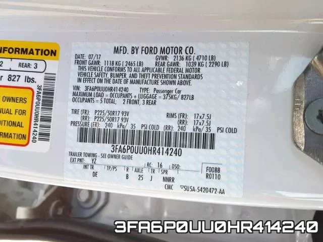 3FA6P0UU0HR414240 фото 2