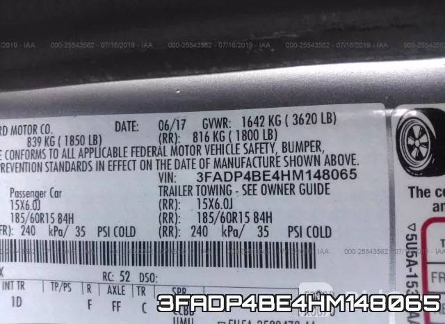 3FADP4BE4HM148065 фото 10