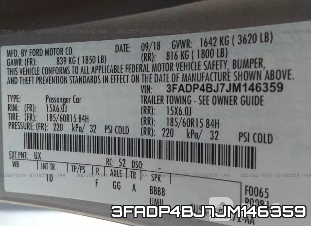3FADP4BJ7JM146359 фото 10