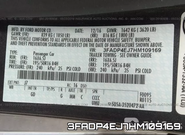 3FADP4EJ7HM109169 фото 10