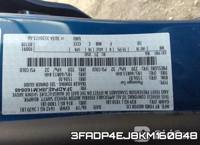 3FADP4EJ8KM160848 фото 10