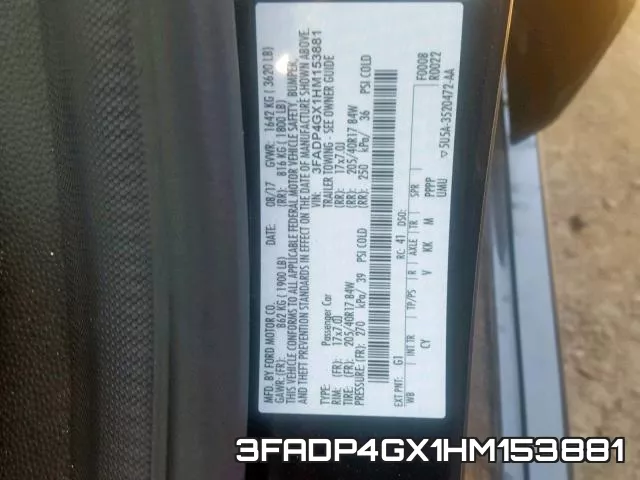 3FADP4GX1HM153881 фото 2