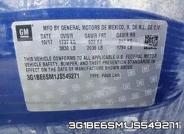 3G1BE6SM1JS549271 фото 10