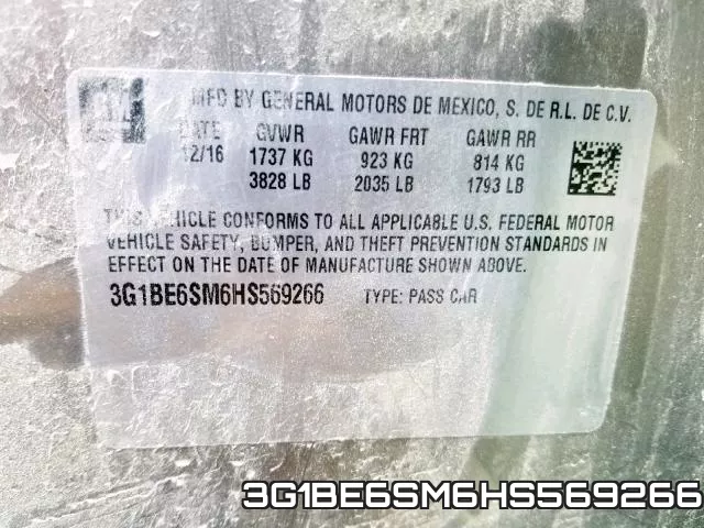 3G1BE6SM6HS569266 фото 2