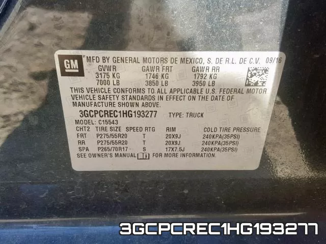 3GCPCREC1HG193277 фото 2