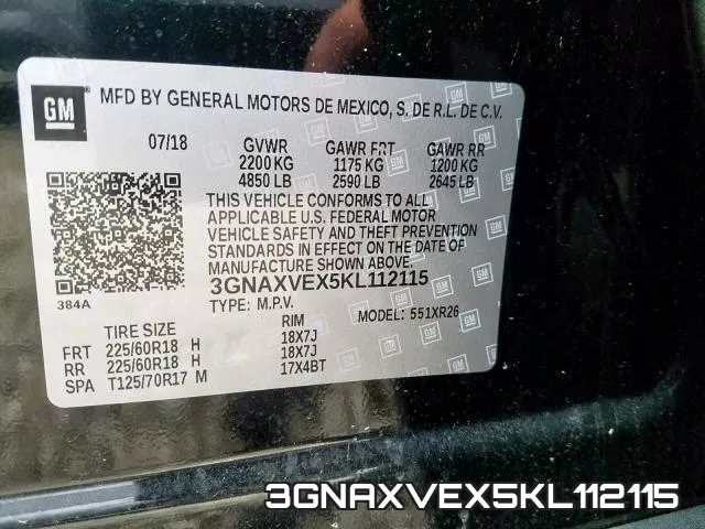 3GNAXVEX5KL112115 фото 2
