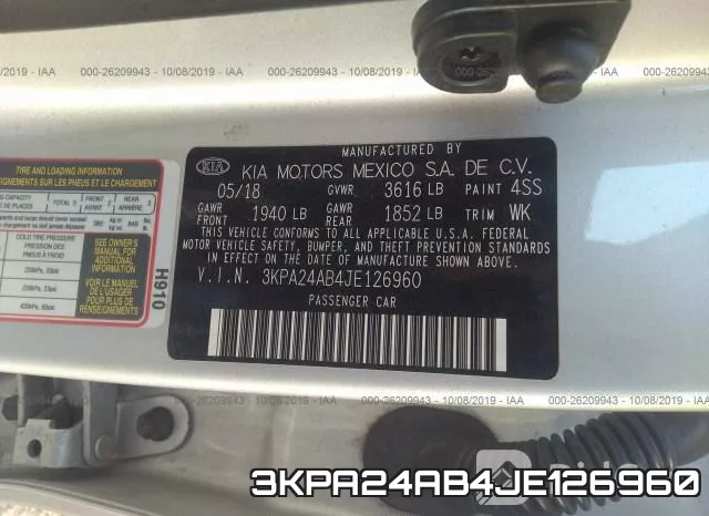 3KPA24AB4JE126960 фото 10