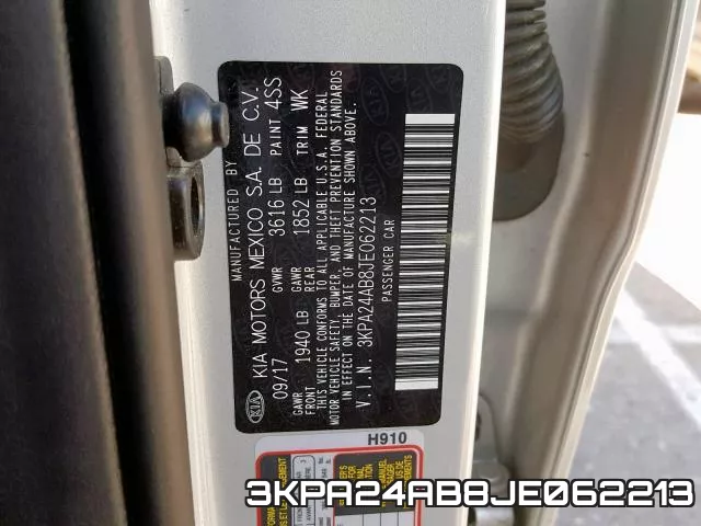3KPA24AB8JE062213 фото 2