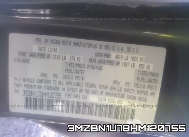 3MZBN1U78HM120755 фото 10