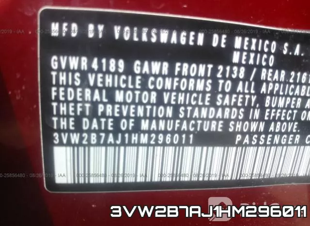 3VW2B7AJ1HM296011 фото 10